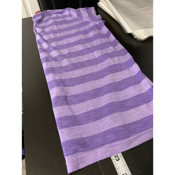 Glima Shirt Womens Small Purple Striped Floral Lightweight Tee Casual Artsy Y2K - Picture 7 of 8